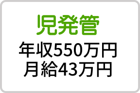 児発管 年収550万円・月給43万円