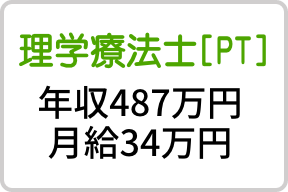理学療法士[PT] 年収487万円・月給34万円
