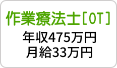 作業療法士[OT] 年収475万円・月給33万円